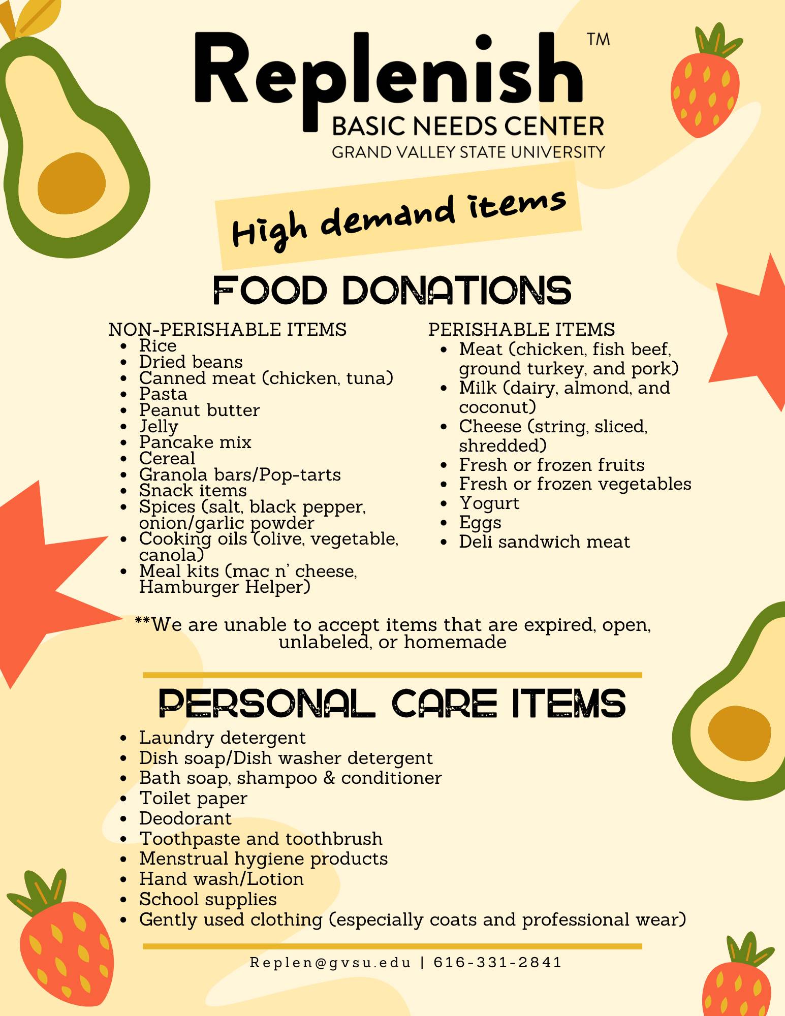 Replenish Food Drive Poster